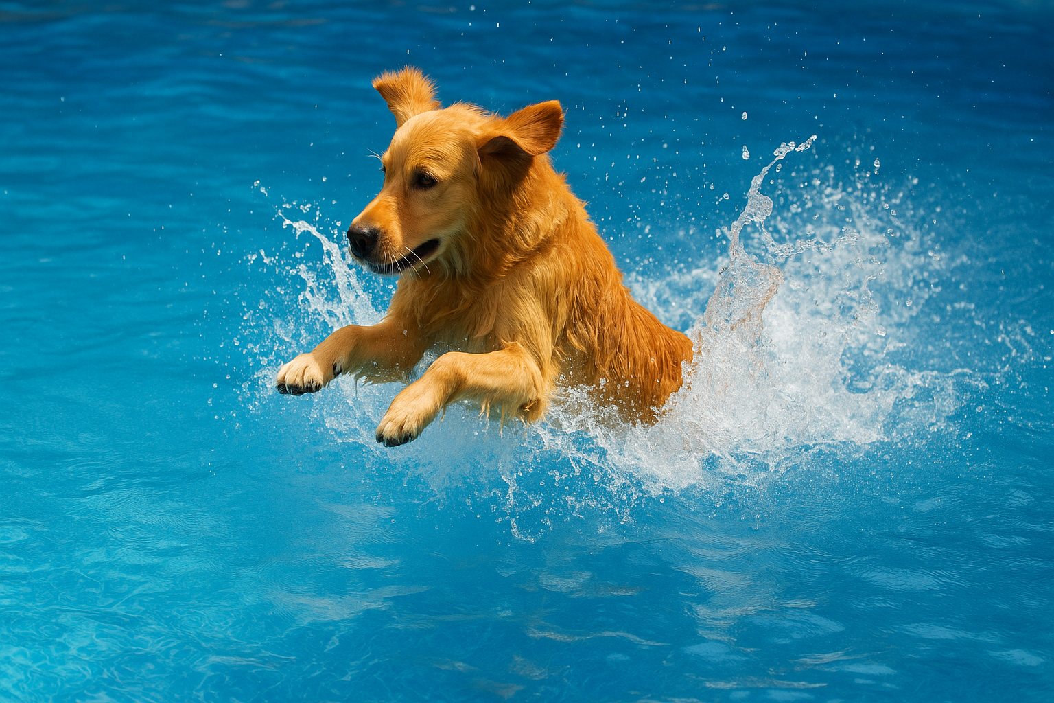 Dog Swimming in Pool